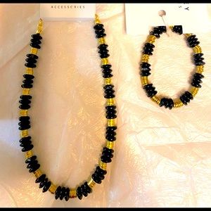 New two tone Necklace and Bracelet set .